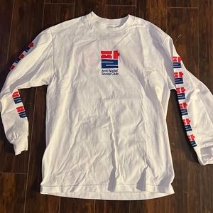 Anti Social Club White Mens Long Sleeve